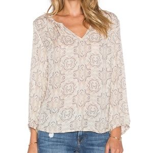 Joie Zambezi Butterfly Printed 100% Silk Blouse